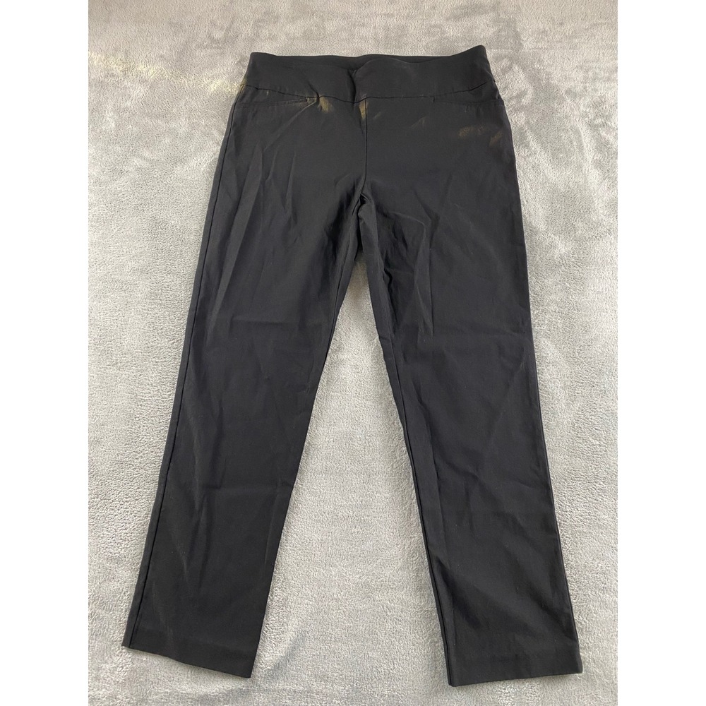 Attyre New York Womens Black Pull On Straight Leg Dress Pants Size 12 1245579